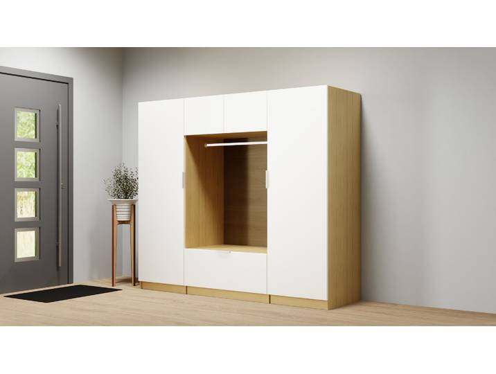 Garderobe als Einbauschrank Premium Dekore Eiche