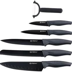 Alpina - Set nožů INOX aus Edelstahl 6 Stk.. (schwarz)