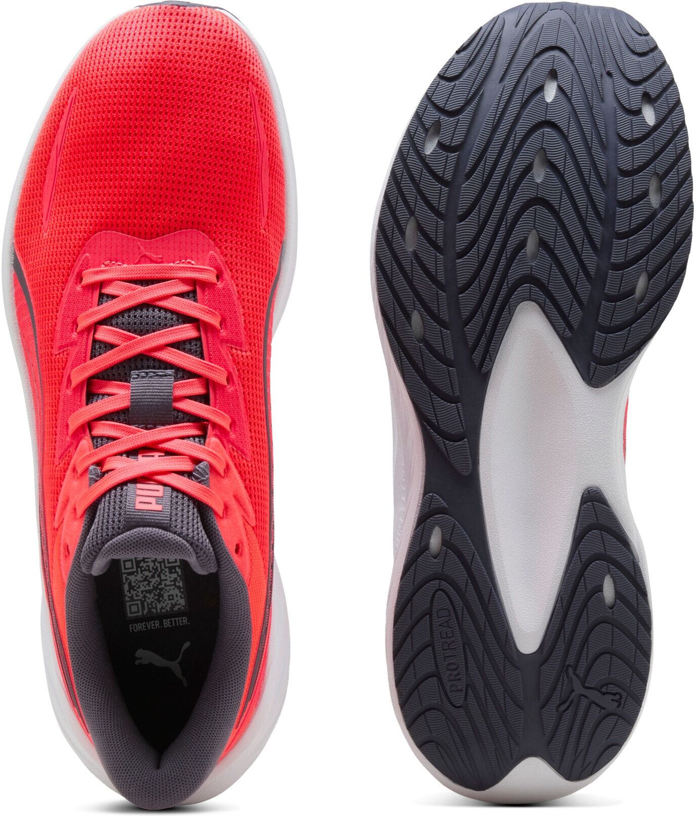 Laufschuh PUMA "POUNCE LITE 2", Gr. 44,5, Textil, rot (ultra rot, inky depths), Schuhe Laufschuh