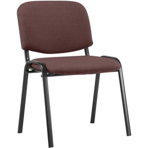 CLP Besucherstuhl Ken, 10535903, stapelbar, Vierfußstuhl, Stoff, braun, 4 Stück