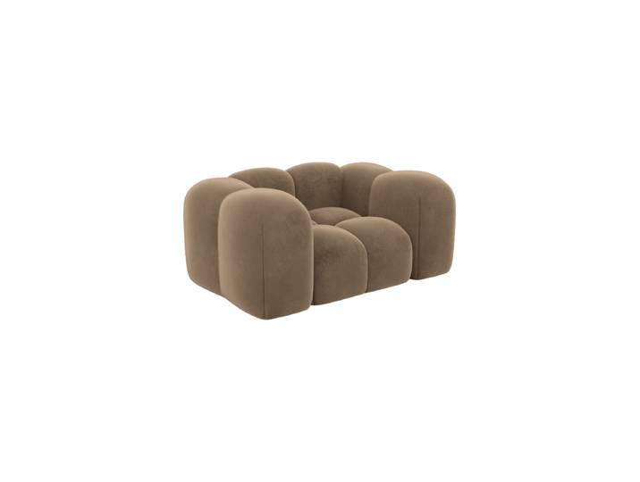 Design Loungesessel „Alba“ mit Samtbezug Samtbezug Braun BLOOMINGLOFT Collection