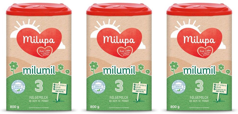 3x Milupa Milumil 3 3x800 g Pulver