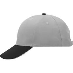 Myrtle Beach Unisex 6-Panel Sandwich Kappe Klassische Cap MB024 light grey/black/light grey one size