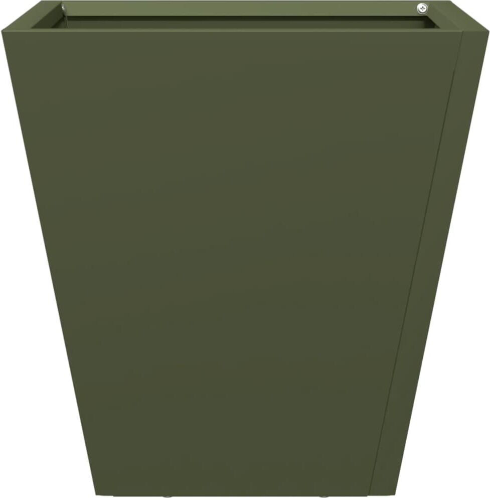 vidaXL Jardinière vert olive 30x30x30 cm acier