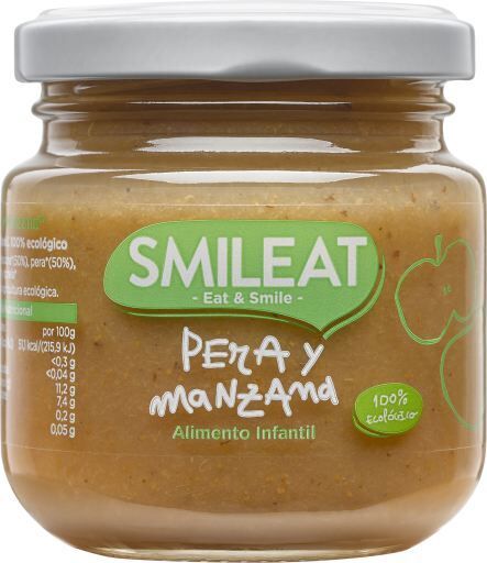SMILEAT Tarrito de Pera y  Manzana Ecologica 130 gr 2x130 gr