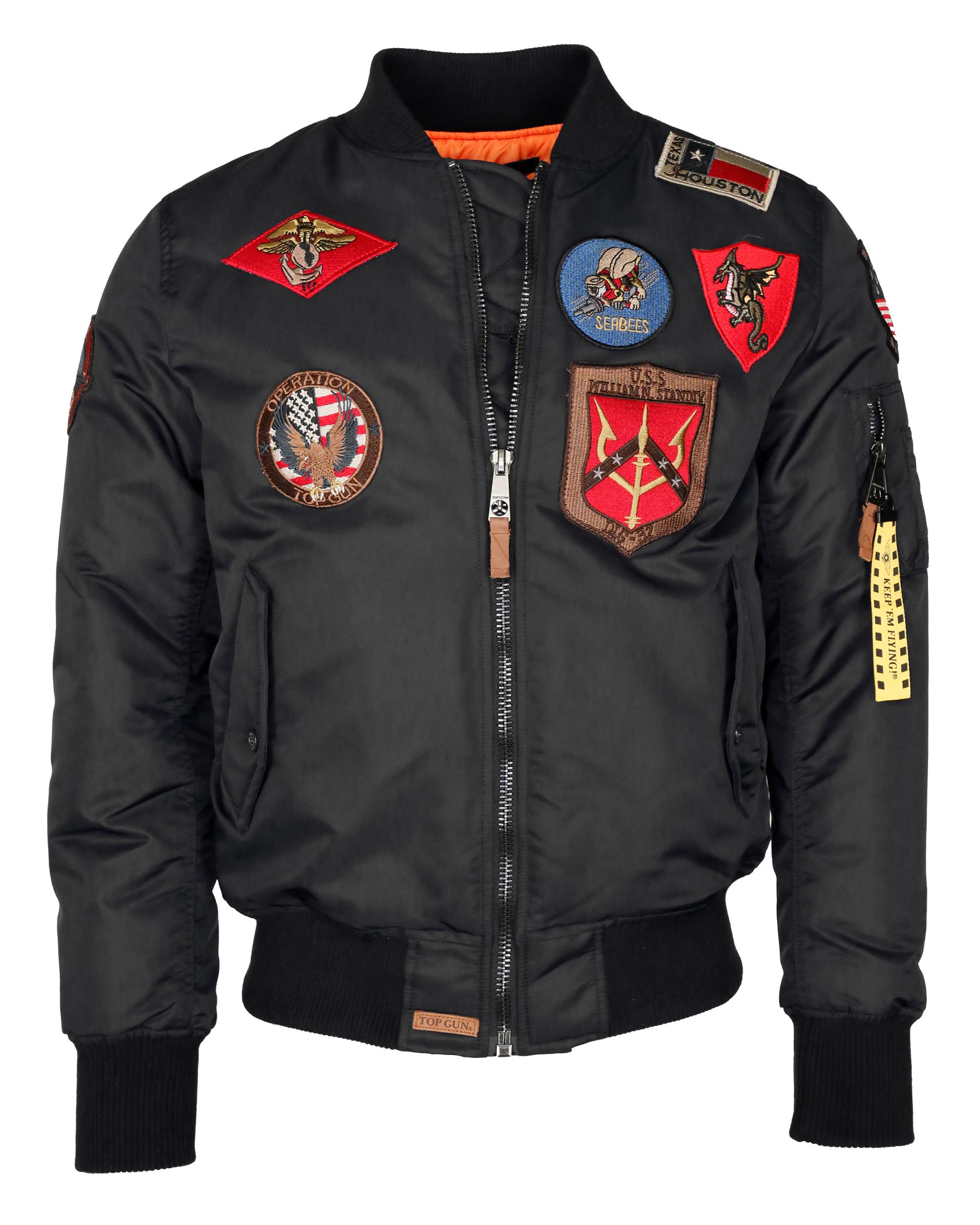 Top Gun bomberjack in pilotenstijl met patches TG20191053