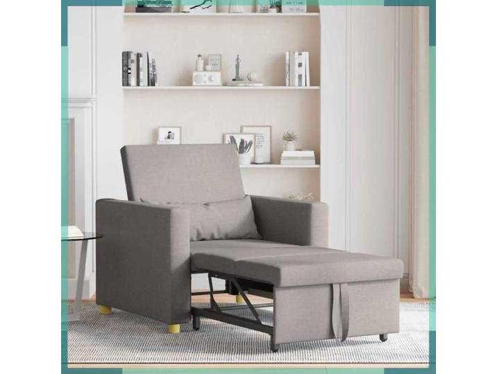 Canapé-lit escamotable simple - 42002690 - Taupe - Tissu - 90 x 165 x 87 cm