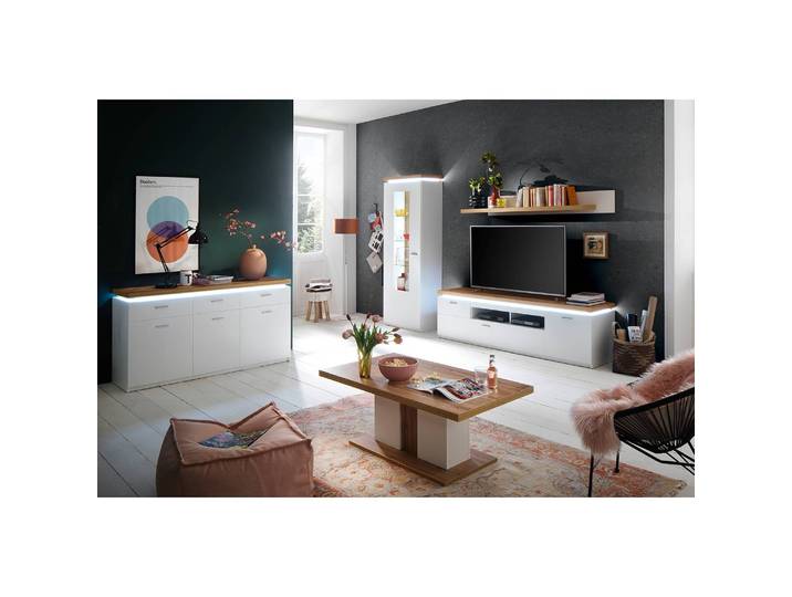 Table basse 115 x 46 x 65cm Blanc/Blanc