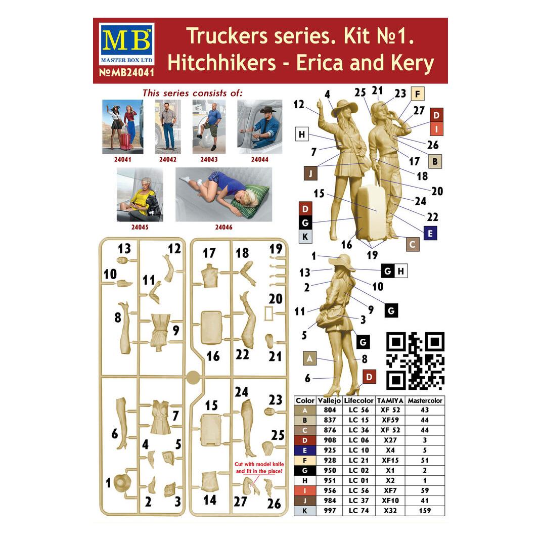 Master Box Hitchhikers-Erica and Kery,Truckers seri Kit No.1 (MB24041)