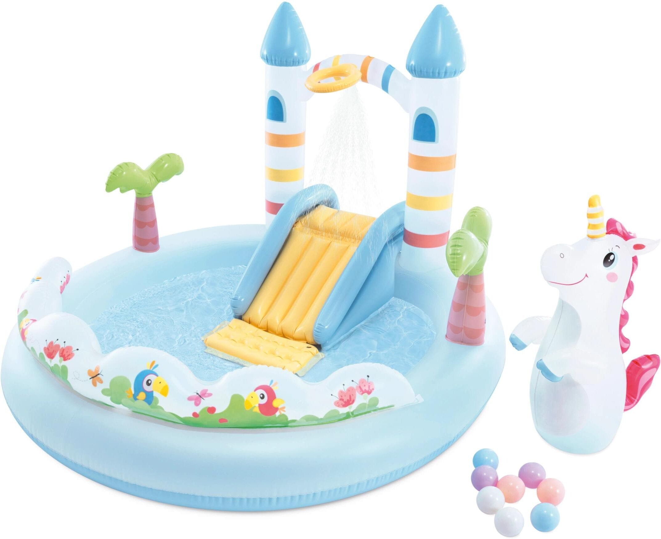 Planschbecken INTEX "Playcenter Unicorn Castle", bunt, B:178cm H:127cm L:196cm, 6-phtalafreies PVC, Planschbecken, Planschbecken bunt B/H/L: 178cm x 127cm x 196cm, 234 l