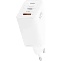 T'nB TNB GAN USB Schnellladegerät 65 Watt (65 W, 3 Ports), USB Ladegerät, Weiss