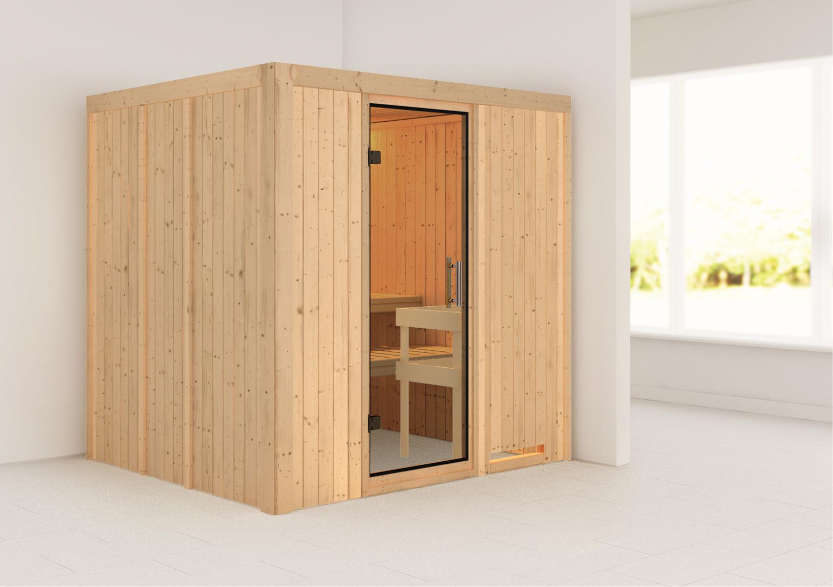 KARIBUHOLZT Sauna Sodin Front, o. Zub. klarglas GGT 16880583