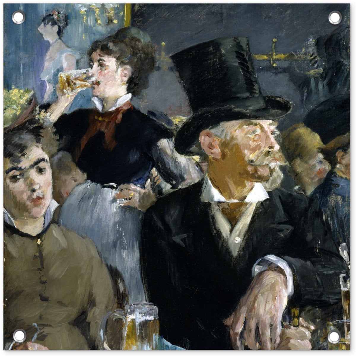 Tuindecoratie Edouard Manet The Café-Concert - Tuinposter voor buiten - B/H: 50 x 50 cm