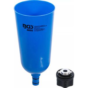 BGS-technic Trichter 8899, blau, 2-teiliges Set, Ø 12 cm, aus Kunststoff, mit Adapter