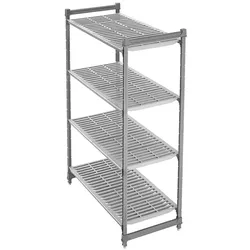 CAMBRO - CBU244872V4-580 - Basics Regal mit 61 cm Tiefe 4 belüftete Böden 122 cm Länge x 183 cm Höhe - Gebürstetes Graphit