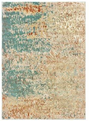 Carson Carrington Style Haven Jelsa Distressed Abstract Teal/ Orange Area Rug