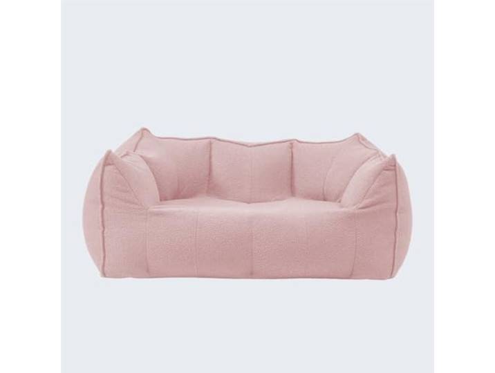 Vakuumkomprimiertes Lazy Sofa – Stoff mit Schaumstoffperlen Wohnzimmer Trendiges rahmenloses Sofa mit weicher Teddyfleece- und Schaumstoffperlenfüllung.(Pink,Two people)