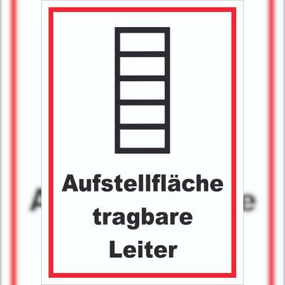 HB-Druck Schild Aufstellfläche tragbare Leiter A6 (105x148mm)