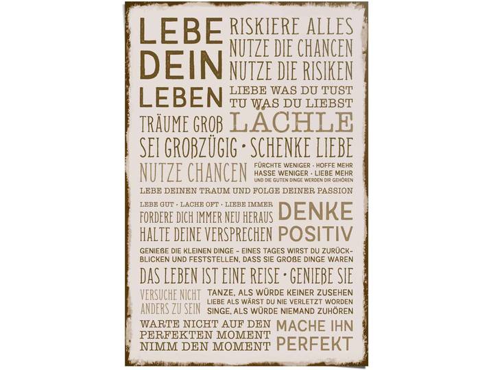 Poster REINDERS Denke positiv , braun (farbe bild(er): braun), B:61cm H:91,5cm, Papier, Bilder, Poster