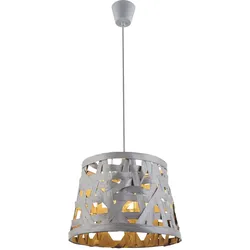 Design Hänge Decken Lampe grau Schlaf Gäste Zimmer Textil Schirm Leuchte Globo 15224