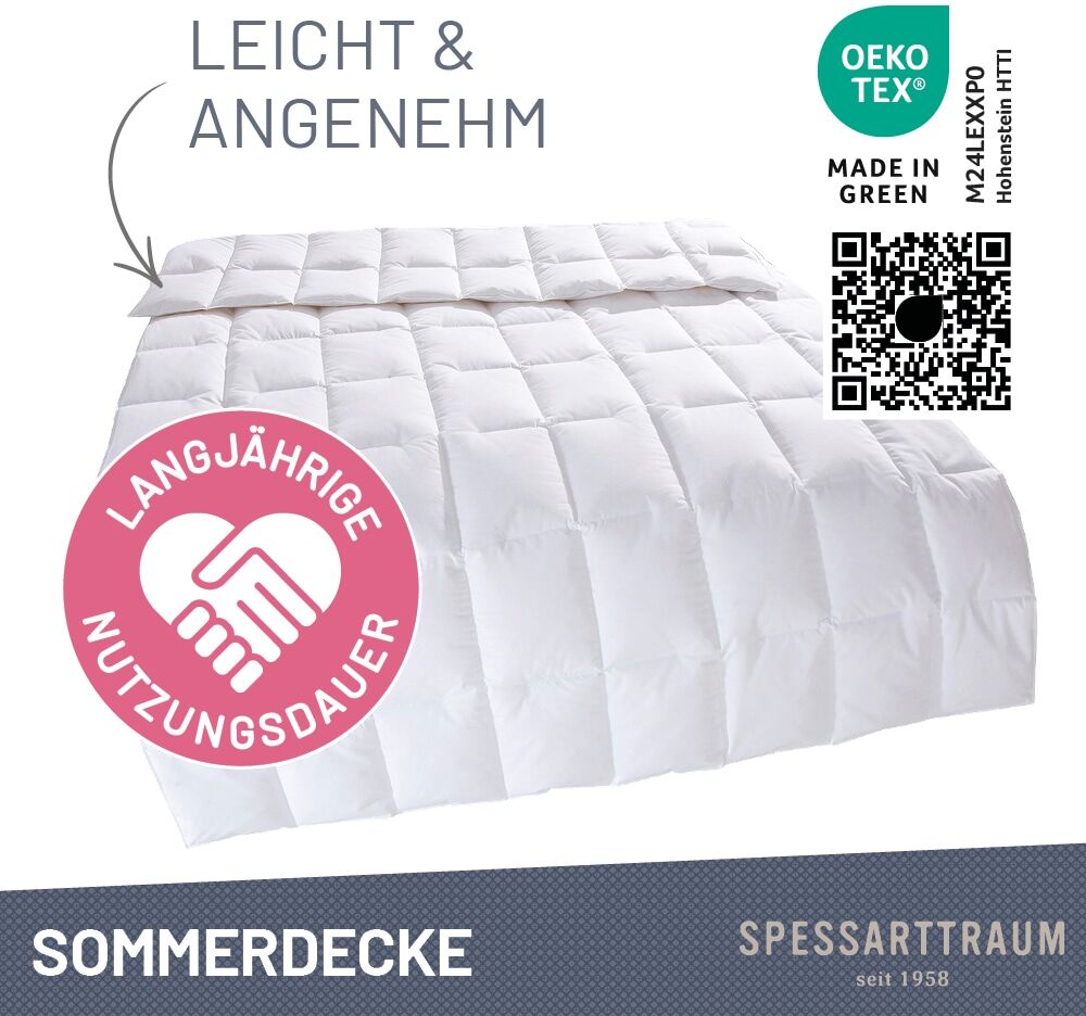 Gänsedaunenbettdecke SPESSARTTRAUM "Premium****, hergestellt in Deutschland, Bettdecken für Sommer, Winter", weiss (weiß), B:200cm L:200cm, Bezug: 100% Baumwolle. Füllung: 100% Gänsedaunen, Bettdecken, Gänsedaunenbettdecke, 4 Wärmeklassen & 5 Grössen, Bes