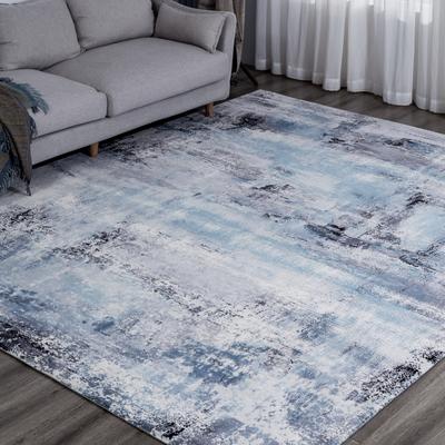 KALATY Abstract Blue/Grey Area Rug