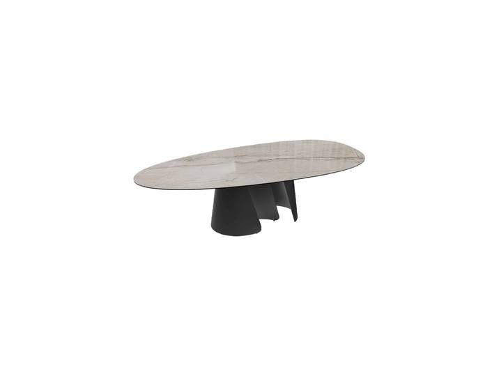 Ausziehbarer Designer Esstisch „Belem“ aus Keramik, 270 x 120 cm Breccia glänzend Akante Design