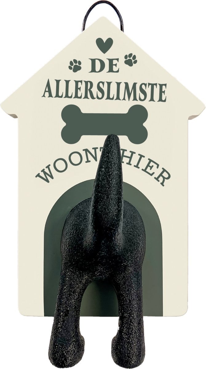 History & Heraldry Kapstok met riem voor honden - De aller slimste hond woont hier