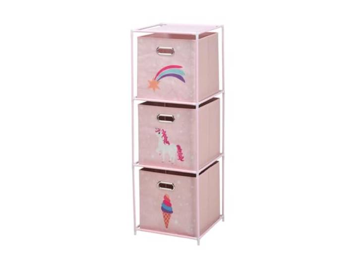 Koopman International Kinderregal Einhorn 3 Stoffboxen Rosa 102 x 35 x 35 cm