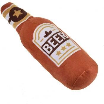 Uplift Treasures Beer Bottle Squeaky Plush Dog Chew Toy f