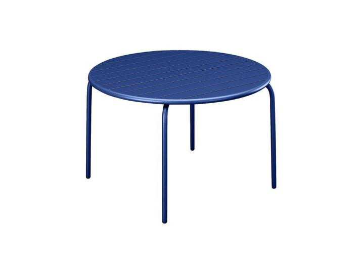 Table de jardin ronde D.130 cm en métal - Bleu nuit - MIRMANDE de MYLIA