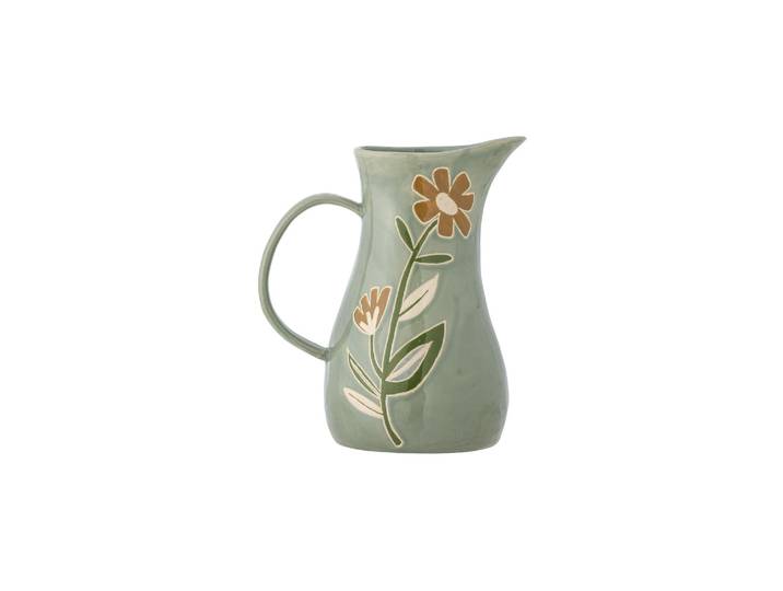 Pichet D15xH25,5 cm en grès vert Tangier