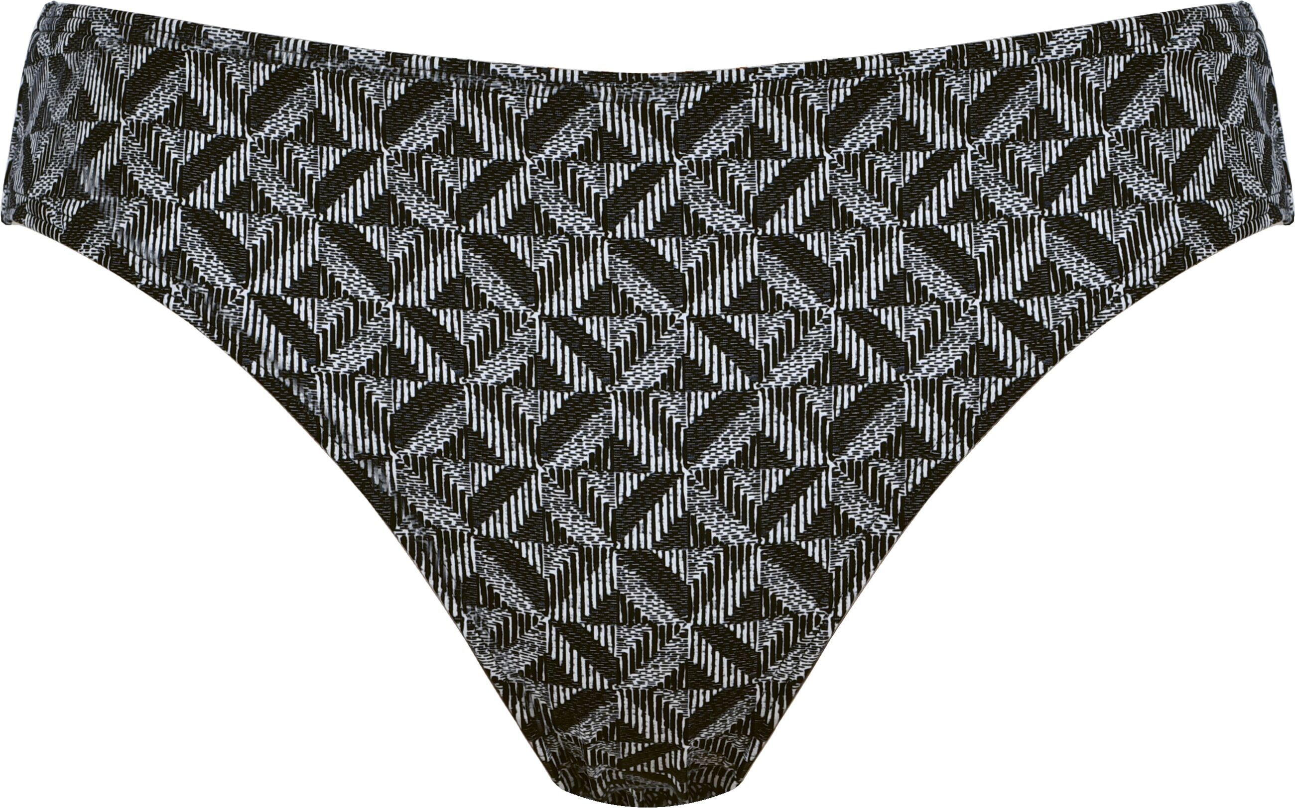 Bikini-Hose NATURANA "Beautiful Beaches", Damen, Gr. 36, N-Gr, schwarz (schwarz, print), Elasthan, Polyamid, gemustert, Badehosen Bikini-Hose, mit Muster, flexibler Bund, kein Einschneiden, elastisch, kombinierbar schwarz, print 36, N-Gr