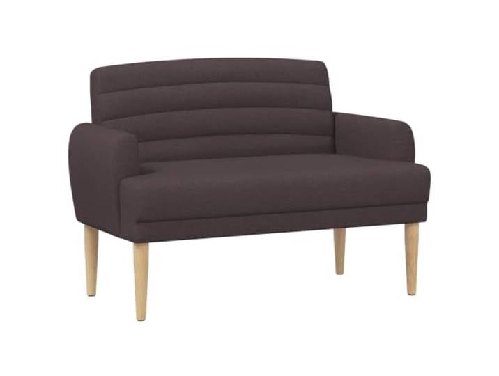 GHVBNMF Zweisitzer Sofa mit Knopfheftung Dunkelbraun 116x67x80 cm Kompakte Polsterbank aus Velours mit Holzbeinen für Schlafzimmer und kleine Wohnbereiche