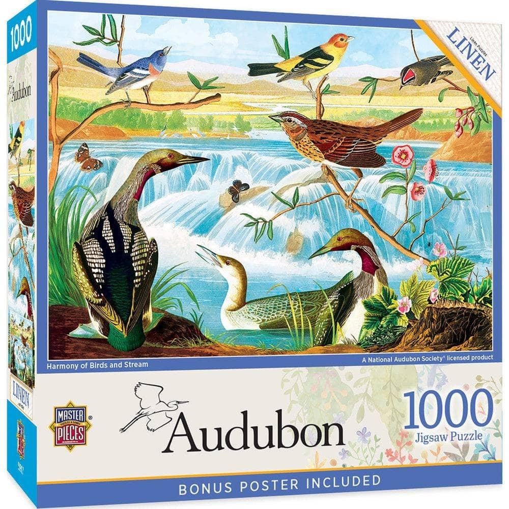 Master Pieces Puzzel 1000 stukjes Audubon Harmony of Birds & Stream