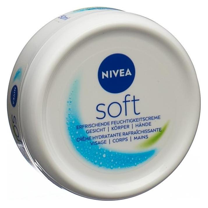 Nivea Soft erfrischende Feuchtigkeitscreme Topf Mini (Körpercreme, 50 ml) (100307)