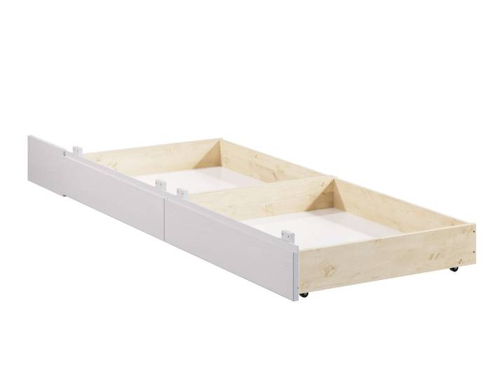 Bettschubkasten OTTO HOME Luven , weiß, B:81cm H:20cm T:65cm, Massivholz, Schubladen, Bettschubkasten, aus massiver Kiefer, 2 Stück, passen perfekt unter das Bett Luven