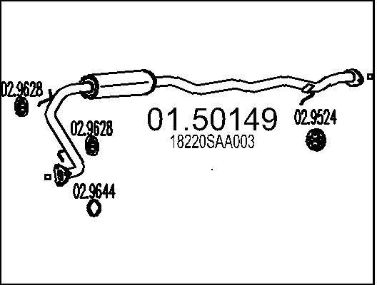 Mts Mittelschalldämpfer 01.50149 Für Honda