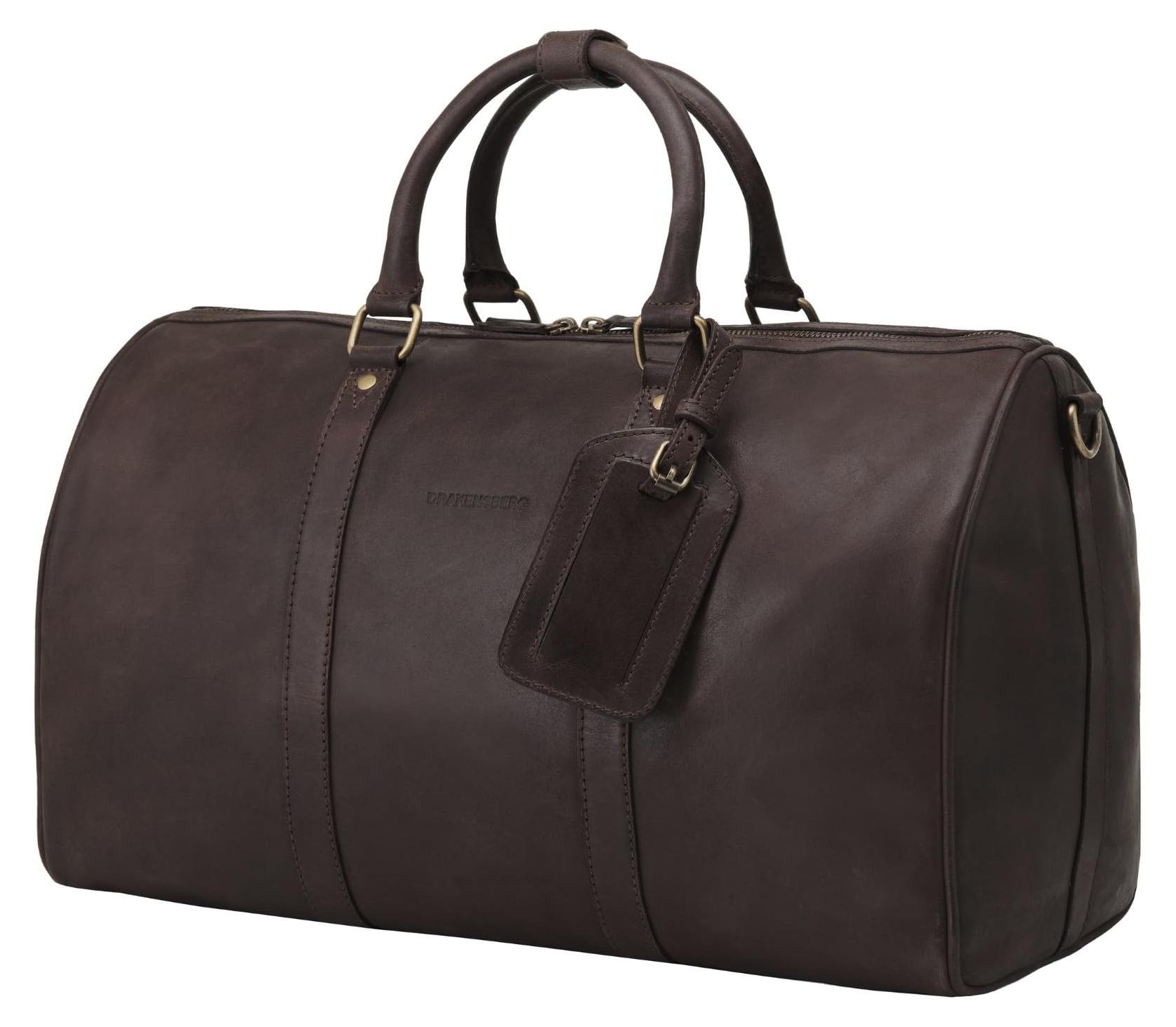 Kompakte Leder-Wochenendtasche für leichtes Reisen