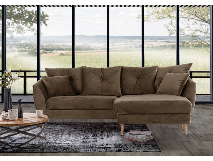 Ecksofa GUTMANN FACTORY, braun, B:210cm H:70cm T:156cm, 100% Polyester, Sofas, Ecksofa