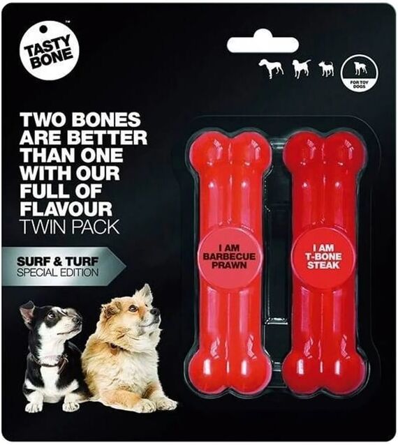 Tastybone Hueso De Nylon Twin Pack Gamba BBQ Steak Toy