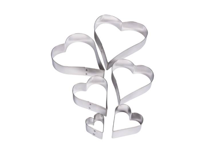 Ausstecherformen Herz f. Deko, 3-10 cm, Set 6Stück