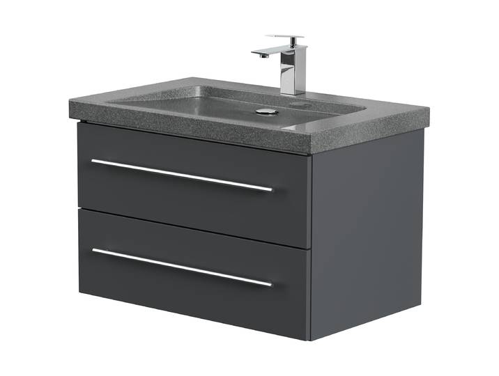 Meuble vasque Yamo granit 75cm Gris/Graphite