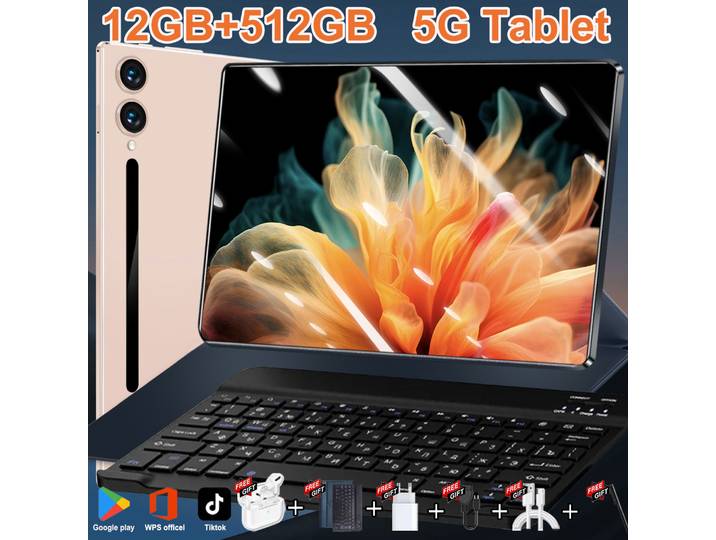 Tablette Wifi 2026 Version Globale Android 13.0 10,36 Pouces, Nouveau Réseau 14 Cœurs, 20000mAh, 16Go+1To, Caméras 16MP+32MP