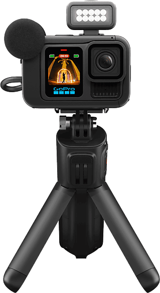 Cámara deportiva - GoPro Hero 13 Black Creator Edition, HyperSmooth 6.0, 5.3K, 27 MP, Autonomía 4.5 h, HDR, Sumergible 10m, lenta, Negro
