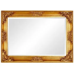 Rahmenspiegel   ¦ gold ¦ Massivholz,Holzwerkstoff,Polyresin (Kunstharz) ¦ Maße (cm): B: 77 H: 107 T: 6.0