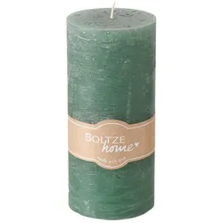 Boltze Stumpenkerze Casual, 15 cm, Ø 7 cm, Dunkelgrün