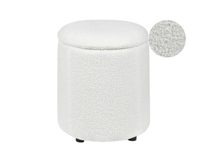 POUF mit Stauraum Bouclé Cremeweiß Maryland