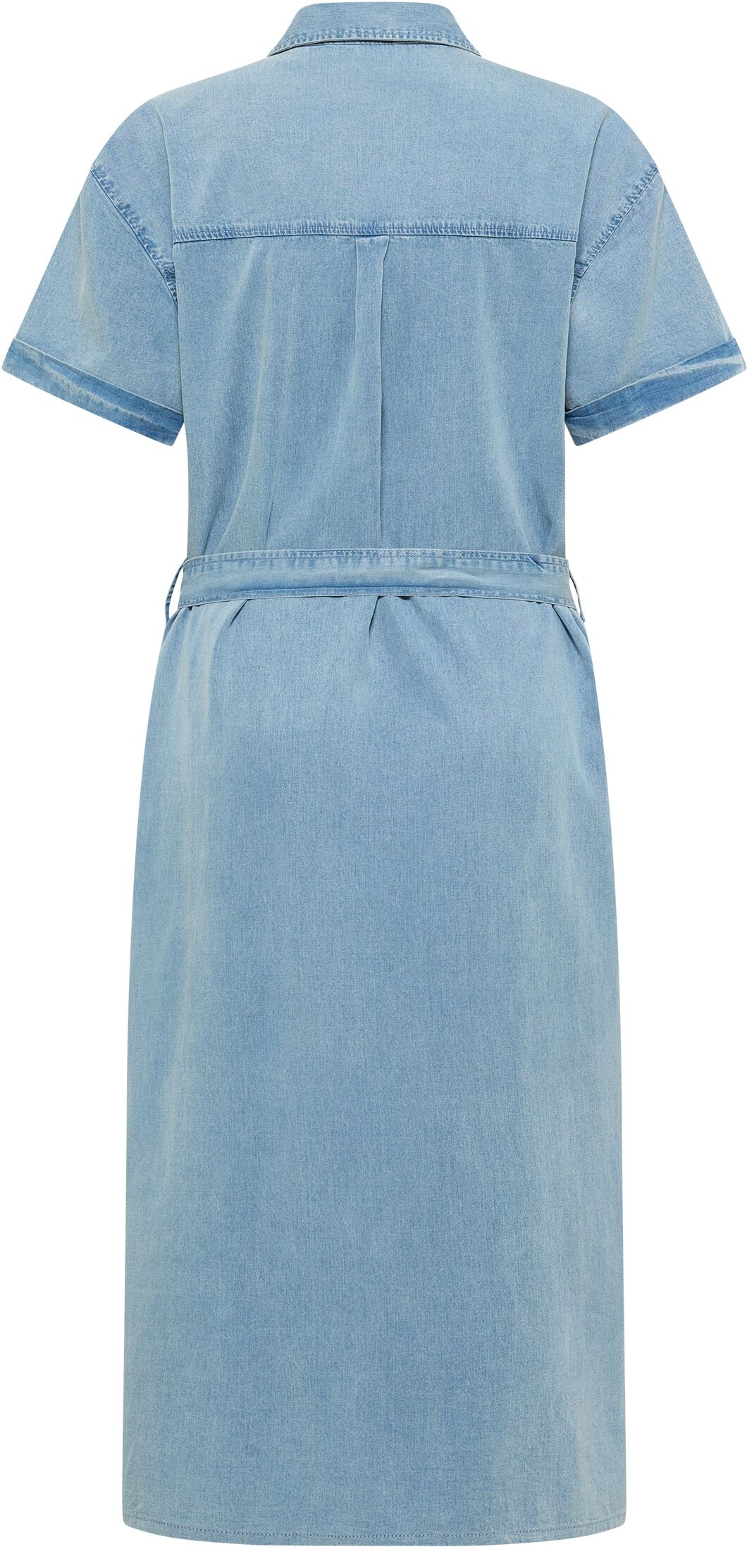 Maxikleid MUSTANG "Damen Style Camilla Dress", Damen, Gr. 40, Popeline, blau (hellblau), Popeline, 72% Lyocell, 28% Baumwolle, regular fit, Kleider Maxikleid
