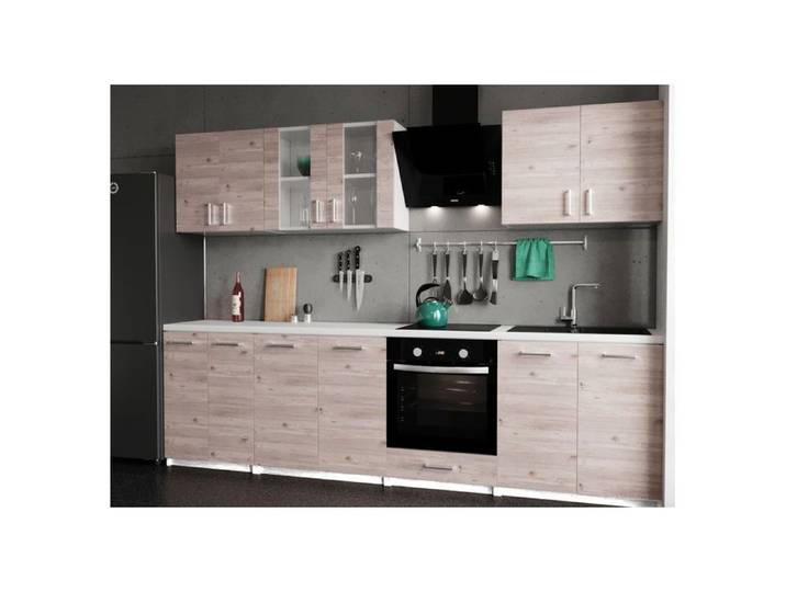 Cuisine Lecco 280 sombre Sonoma plan de travail blanc